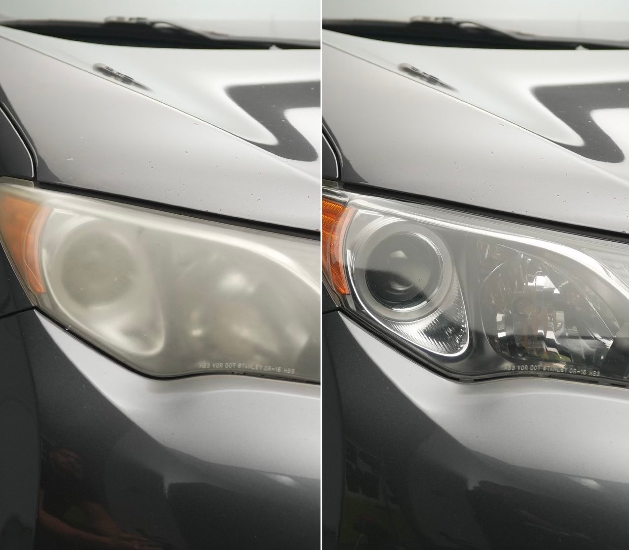 Headlight Before and After Restoration