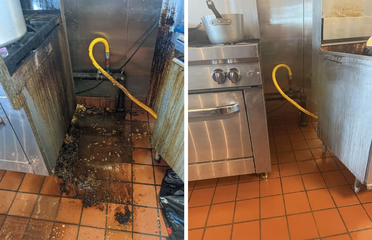 Restaurant before and after cleaning