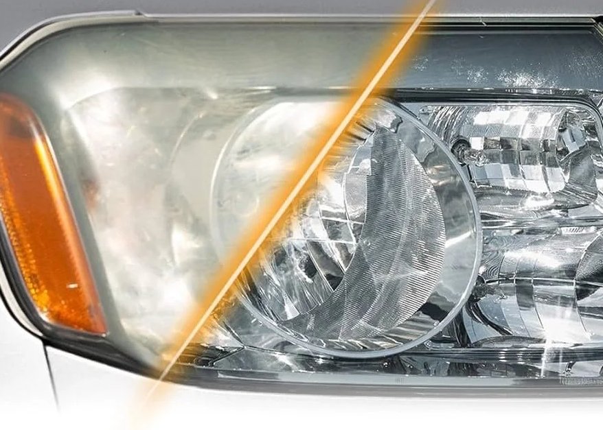 Headlight restoration example