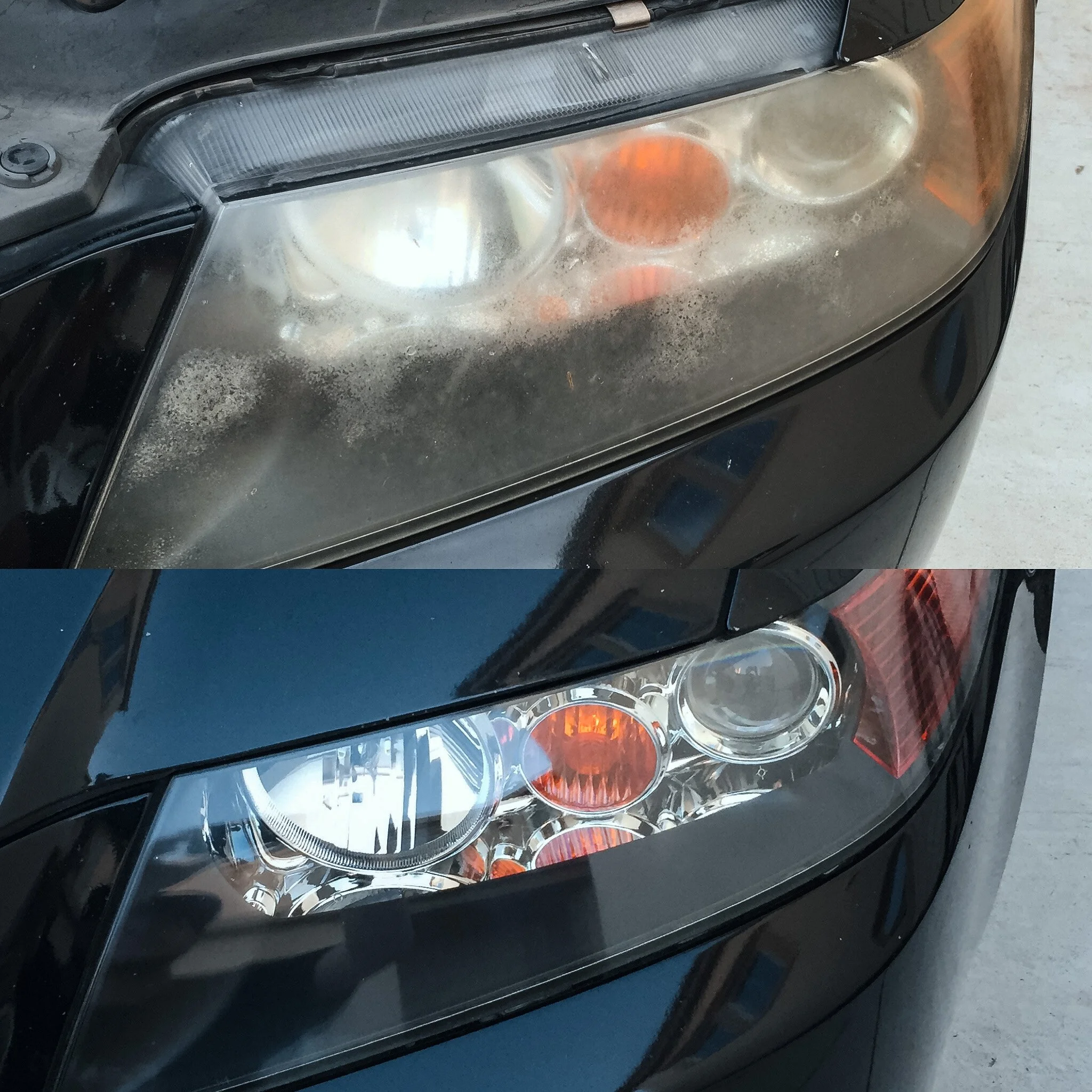 Headlight restoration example
